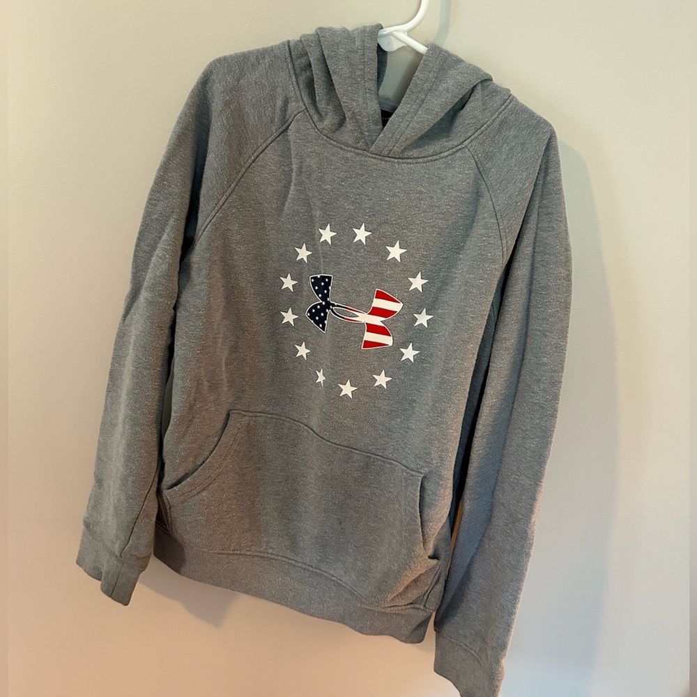 Gray Under Armour Hooded Sweatshirt